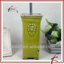 ceramic color glazing novelty toilet brush holders